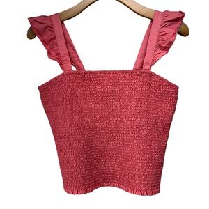 Old Navy Fully Smocked Tank Ginger Rose Pink Womens XL